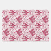 Duivenvogel rood en wit feestelijk inpakpapier vel (Voorkant)