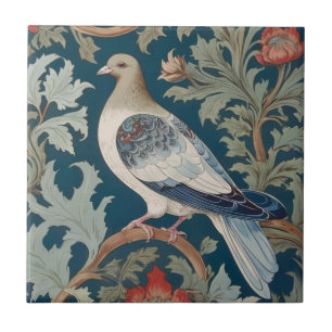 Duivenvogel William Morris stijl Links tegenover Tegeltje