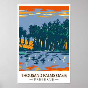 Duizand Palms Oasis Preserve Californische Vintage Poster
