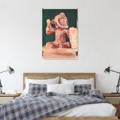Duizeldeksel met een afbeelding van een krijger canvas afdruk (Insitu (Slaapkamer))