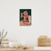 Duizeldeksel met een afbeelding van een krijger poster (Keuken)