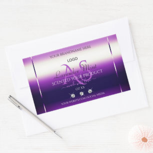 Duizelend Paars etiket op juwelen monogram Logo