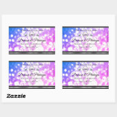 Duizelende roze blauwe glazen productetiketten toe rechthoekige sticker (Vel)