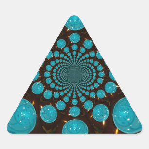 Duizelende weergave van cyaan lichten Kaleidoscoop Driehoek Sticker