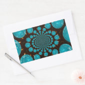 Duizelende weergave van cyaan lichten Kaleidoscoop Rechthoekige Sticker (Envelop)