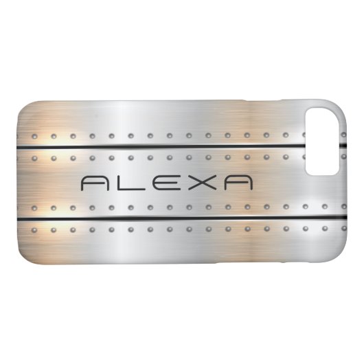 Duizelgrijs metallisch ontwerp van de textuur Case-Mate iPhone case (Achterkant (Horizontaal))