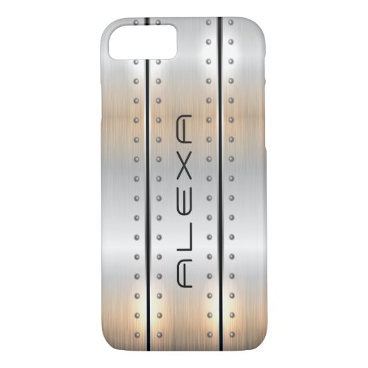 Duizelgrijs metallisch ontwerp van de textuur Case-Mate iPhone case (Achterkant)