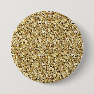 Duizelig kristal - metallisch goud ronde button 7,6 cm