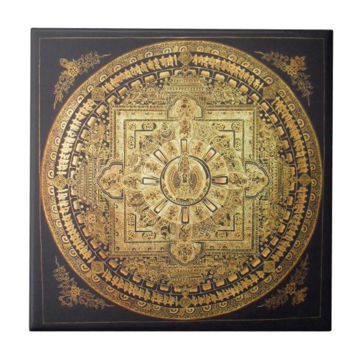 Duizend gewapende Avalokiteshvara Mandala Tile Tegeltje (Voorkant)