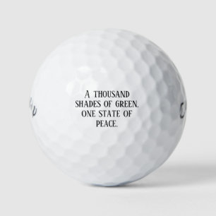 'Duizend tinten groen, één staat van vrede' Golfballen