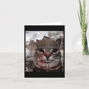 Duizend Yard Stare Funny Soldier Cat Meme In Bat Kaart