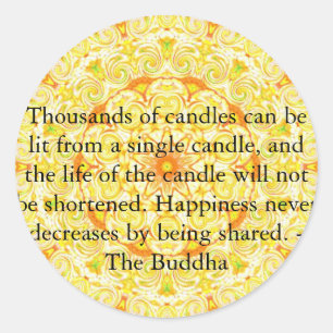 Duizenden kaarsen kunnen worden aangestoken van é ronde sticker