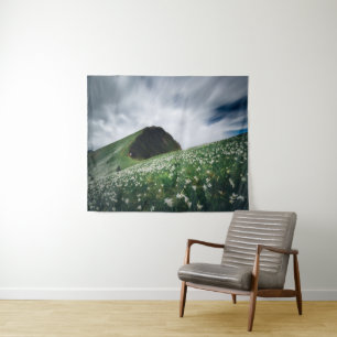 Duizenden narcissen over Golica, Slovenië Wandkleed