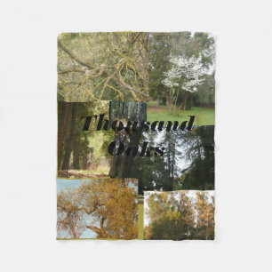 Duizenden Oaks schilderachtig met oaks en evergree Fleece Deken