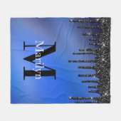 DUKE BLUE EN GLITTER FLEECE DEKEN (Voorkant (Horizontaal))