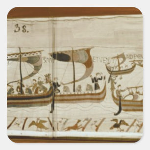 Duke William en zijn vloot kruisen Pevensey Vierkante Sticker