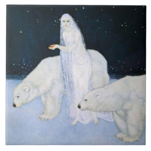 Dulac Polar Beer Winter Magic Tile Trivet Gift Box Tegeltje