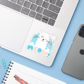 DULCE GATITO STICKER (Laptop met iPhone)