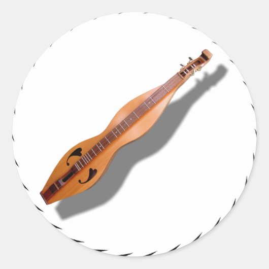 DULCIMER-STICKER RONDE STICKER (Voorkant)