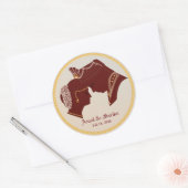 Dulha-Dulhan Indiase bruiloft label/sticker Ronde Sticker (Envelop)