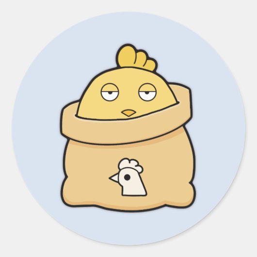 Dull Chick, volle zak Ronde Sticker (Voorkant)