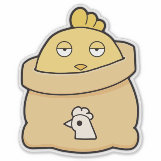 Dull Chick, volle zak Sticker (Voorkant)