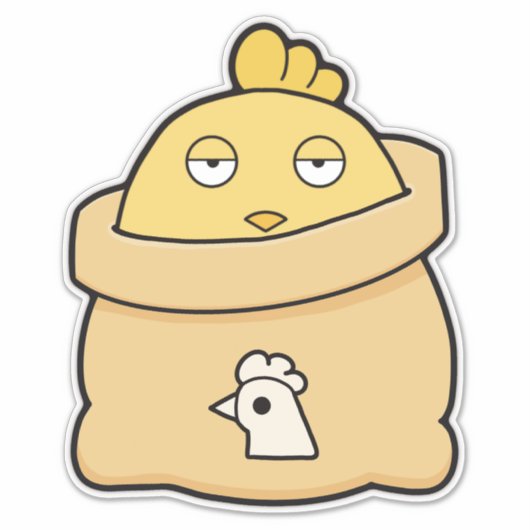 Dull Chick, volle zak Sticker (Voorkant)