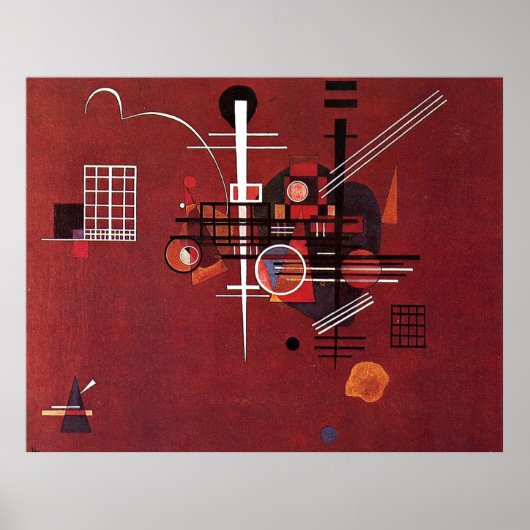 Dull Red, beroemd schilderij van Wassily Kandinsky Poster (Voorkant)