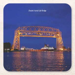 Duluth Aerial Lift Bridge & John G. Munson Vierkante Kartonnen Onderzetter