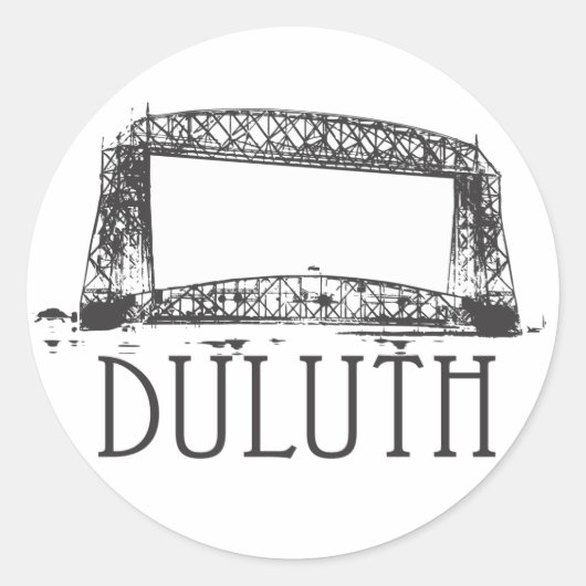 Duluth Aerial Lift Bridge Ronde Sticker (Voorkant)