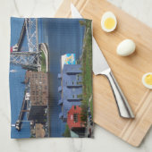 Duluth Aerial Lift Bridge serviette de cuisine (Quart Plié)