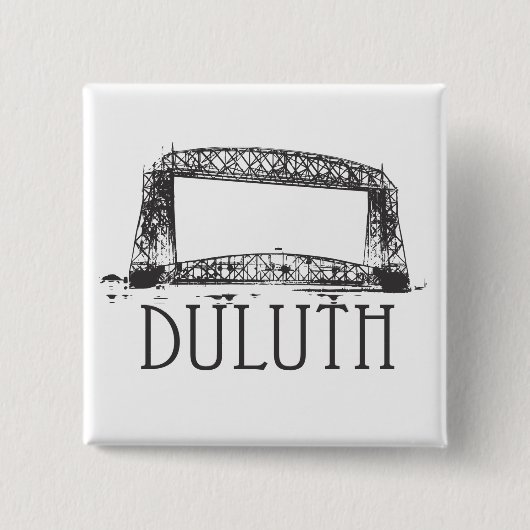 Duluth Aerial Lift Bridge Vierkante Button 5,1 Cm (Voorkant)