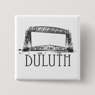 Duluth Aerial Lift Bridge Vierkante Button 5,1 Cm
