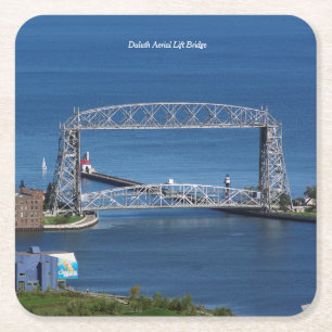 Duluth Aerial Lift Bridge Vierkante Kartonnen Onderzetter