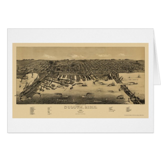 Duluth, carte panoramique de manganèse - 1887 (Devant horizontal)