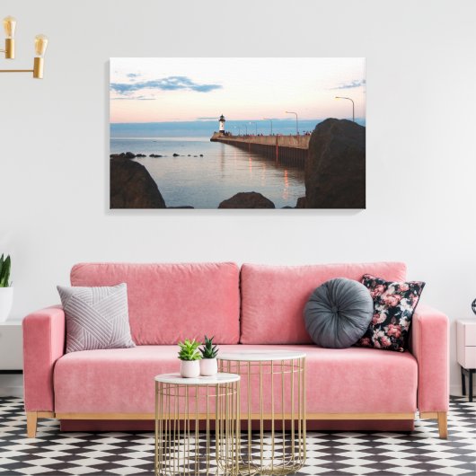 Duluth Harbor North Pier Light canvas (Insitu (Woonkamer))