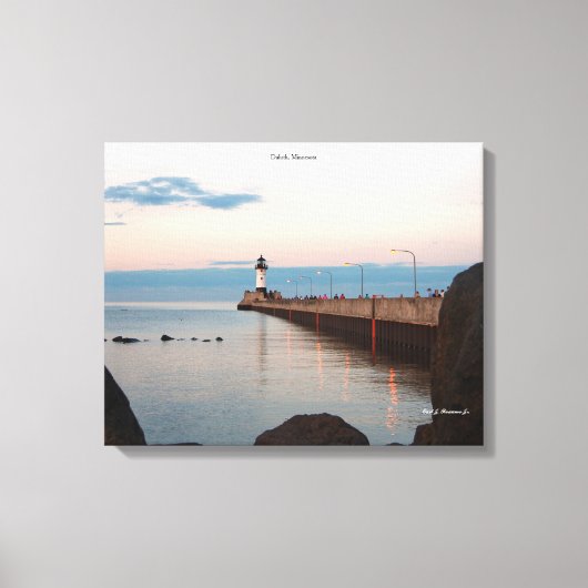Duluth Harbor North Pier Light canvas Afdruk (Voorkant)