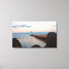 Duluth Harbor North Pier Light canvas Afdruk