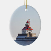 Duluth Harbor South Breakwater Lighthouse Keramisch Ornament (Rechts)
