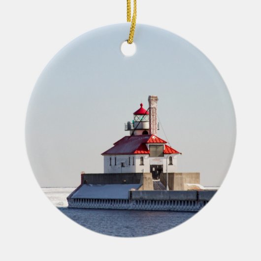 Duluth Harbor South Breakwater Lighthouse Keramisch Ornament (Voorkant)