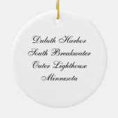Duluth Harbor South Breakwater Lighthouse Keramisch Ornament (Achterkant)