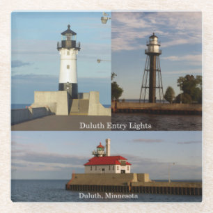 Duluth Harbour Entry Lights onderzetter Glazen Onderzetter