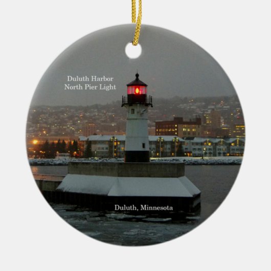 Duluth Harbour North Pier Light Cirnamential Keramisch Ornament (Voorkant)
