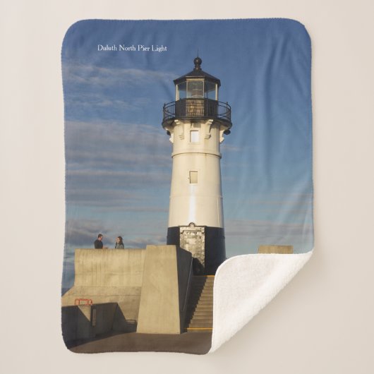 Duluth Harbour North Pier Light sherpa blanket Sherpa Deken (Voorkant)