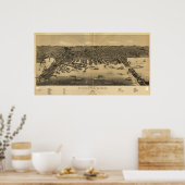 Duluth Minnesota 1887 Antiek Panorama Poster (Keuken)