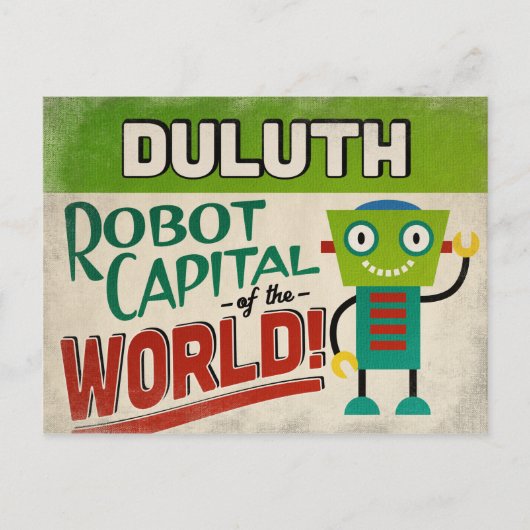 Duluth Minnesota Robot - Funny  Briefkaart (Voorkant)
