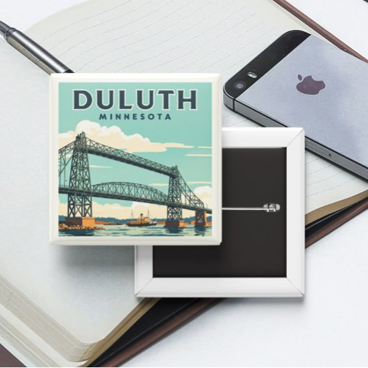 Duluth Minnesota Vierkante Button 5,1 Cm