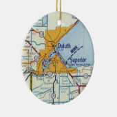 Duluth MN Map Keramisch Ornament (Rechts)