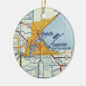 Duluth MN Map Keramisch Ornament (Links)