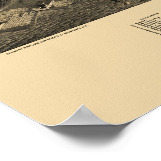 Duluth, MN Panoramic Map - 1887 Poster (Hoek)